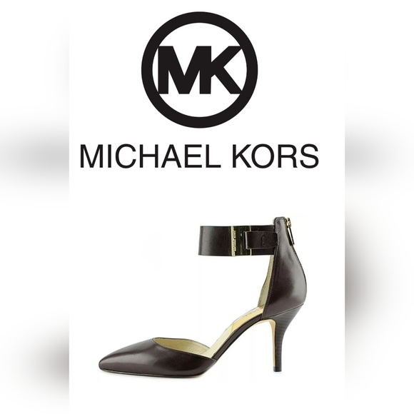 Michael Kors Shoes - 🔥EUC MICHAEL KORS LEATHER GIULIANA MID ANKLE STRAP PUMPS